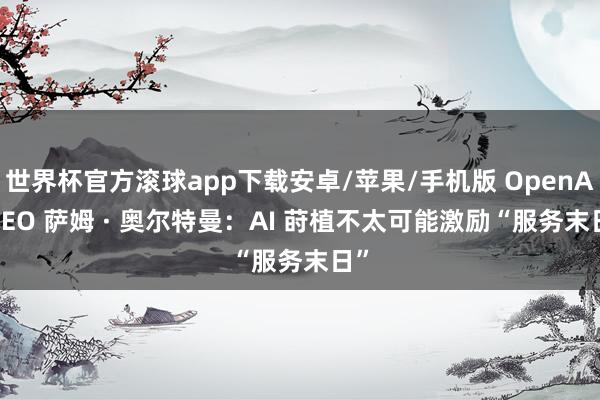 世界杯官方滚球app下载安卓/苹果/手机版 OpenAI CEO 萨姆 · 奥尔特曼：AI 莳植不太可能激励“服务末日”