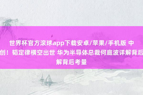 世界杯官方滚球app下载安卓/苹果/手机版 中国首创！韬定律横空出世 华为半导体总裁何庭波详解背后考量