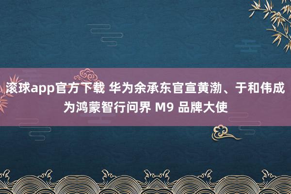 滚球app官方下载 华为余承东官宣黄渤、于和伟成为鸿蒙智行问界 M9 品牌大使