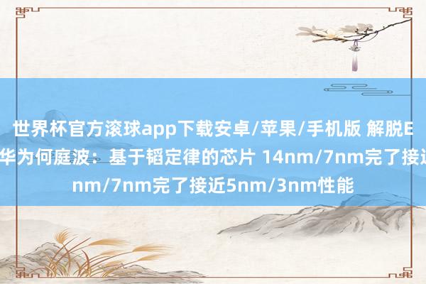 世界杯官方滚球app下载安卓/苹果/手机版 解脱EUV光刻机依赖！华为何庭波：基于韬定律的芯片 14nm/7nm完了接近5nm/3nm性能