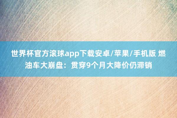世界杯官方滚球app下载安卓/苹果/手机版 燃油车大崩盘：贯穿9个月大降价仍滞销