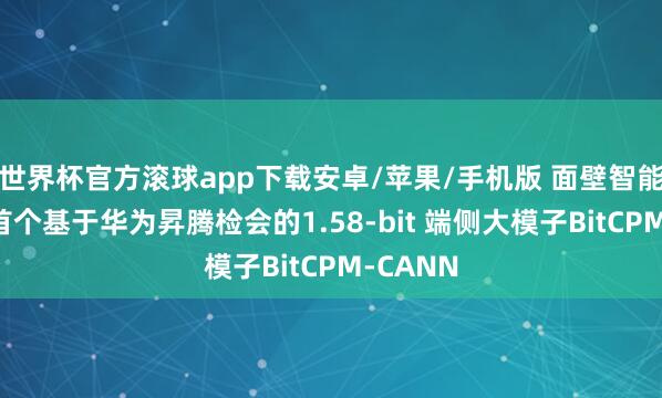 世界杯官方滚球app下载安卓/苹果/手机版 面壁智能等开源首个基于华为昇腾检会的1.58-bit 端侧大模子BitCPM-CANN