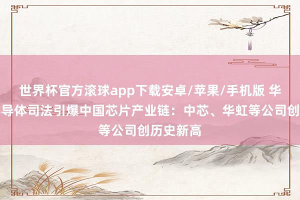世界杯官方滚球app下载安卓/苹果/手机版 华为窒碍半导体司法引爆中国芯片产业链：中芯、华虹等公司创历史新高