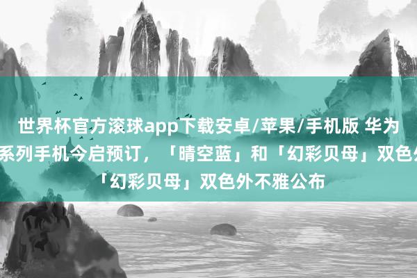 世界杯官方滚球app下载安卓/苹果/手机版 华为 nova 16 系列手机今启预订，「晴空蓝」和「幻彩贝母」双色外不雅公布