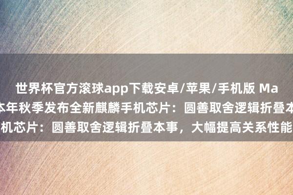 世界杯官方滚球app下载安卓/苹果/手机版 Mate 90 系列首发？华为本年秋季发布全新麒麟手机芯片：圆善取舍逻辑折叠本事，大幅提高关系性能