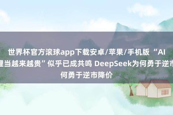世界杯官方滚球app下载安卓/苹果/手机版 “AI管情理当越来越贵”似乎已成共鸣 DeepSeek为何勇于逆市降价