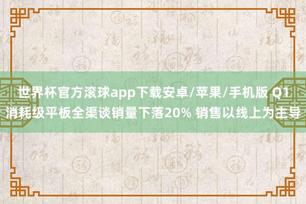世界杯官方滚球app下载安卓/苹果/手机版 Q1消耗级平板全渠谈销量下落20% 销售以线上为主导