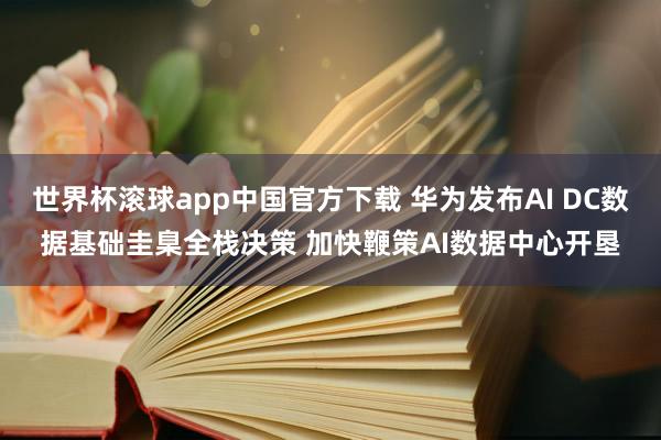 世界杯滚球app中国官方下载 华为发布AI DC数据基础圭臬全栈决策 加快鞭策AI数据中心开垦