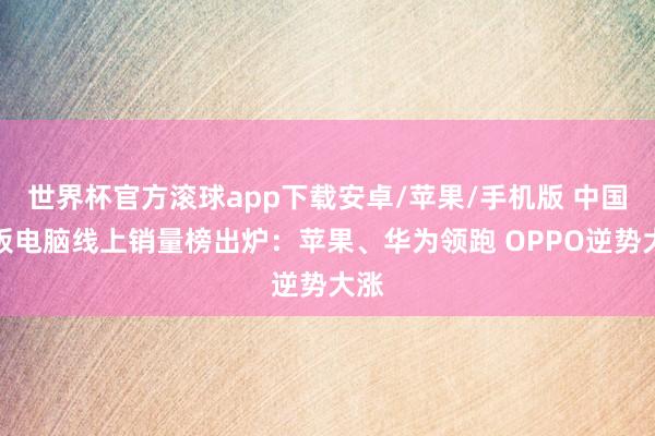 世界杯官方滚球app下载安卓/苹果/手机版 中国平板电脑线上销量榜出炉：苹果、华为领跑 OPPO逆势大涨