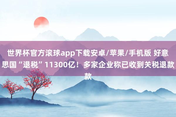 世界杯官方滚球app下载安卓/苹果/手机版 好意思国“退税”11300亿！多家企业称已收到关税退款