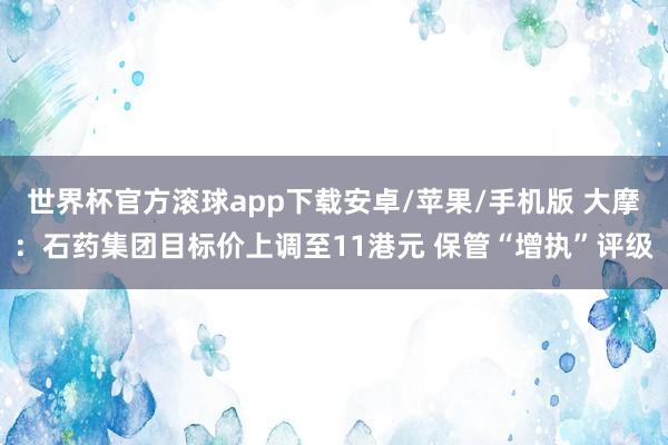 世界杯官方滚球app下载安卓/苹果/手机版 大摩：石药集团目标价上调至11港元 保管“增执”评级