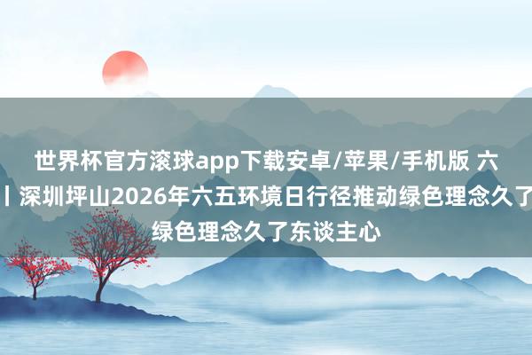 世界杯官方滚球app下载安卓/苹果/手机版 六五环境日丨深圳坪山2026年六五环境日行径推动绿色理念久了东谈主心