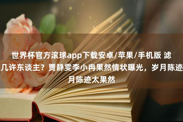 世界杯官方滚球app下载安卓/苹果/手机版 滤镜骗了几许东谈主?贾静雯李小冉果然情状曝光,岁月陈迹太果然