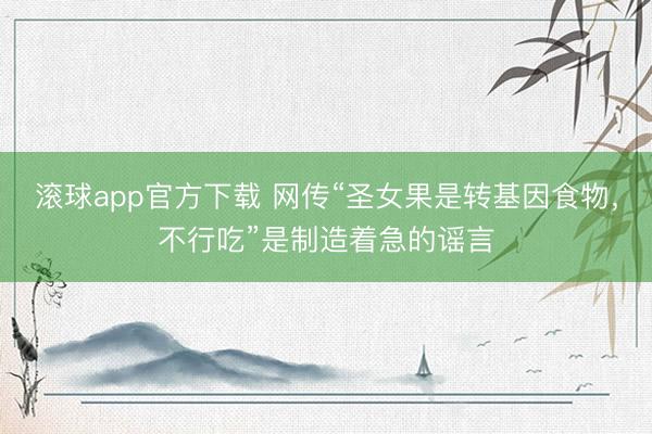 滚球app官方下载 网传“圣女果是转基因食物,不行吃”是制造着急的谣言