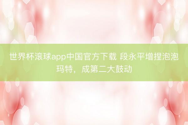 世界杯滚球app中国官方下载 段永平增捏泡泡玛特，成第二大鼓动