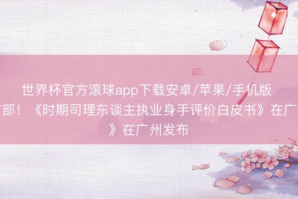 世界杯官方滚球app下载安卓/苹果/手机版 寰宇首部!《时期司理东谈主执业身手评价白皮书》在广州发布