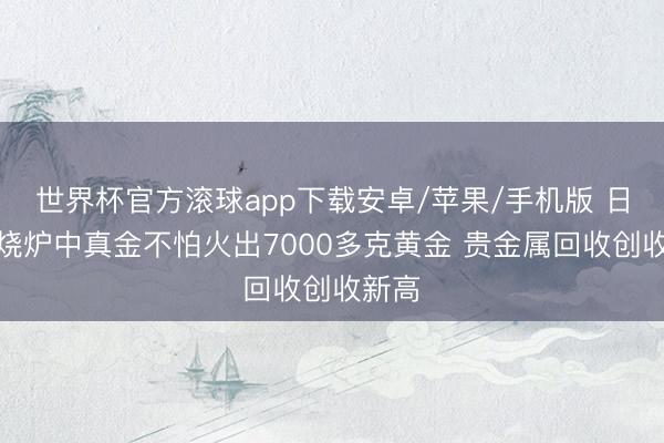 世界杯官方滚球app下载安卓/苹果/手机版 日本焚烧炉中真金不怕火出7000多克黄金 贵金属回收创收新高